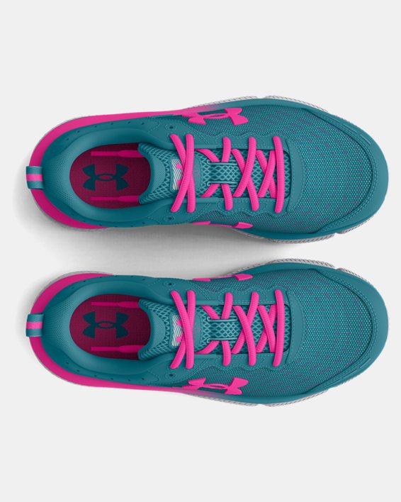 Girls' Grade School UA Assert 10 Running Shoes in Blue image number 2